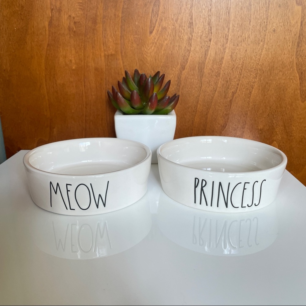 Rae Dunn Pet Bowl set of 2 Princess/Meow